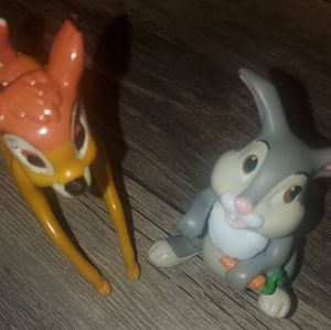 Disney's Bambi and Thumper Toy Figurines. Vintage